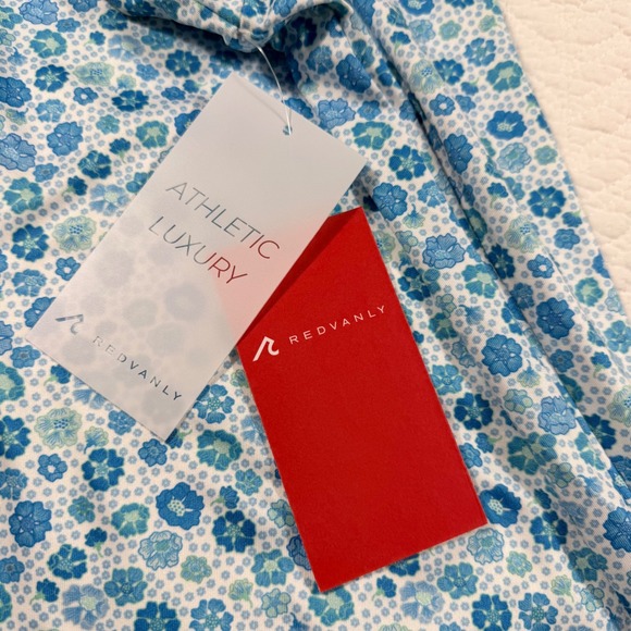 NWT REDVANLY Mens XXL Golf Polo Shirt Beech Polo Malibu Blue Floral PUREpoly - Picture 9 of 12